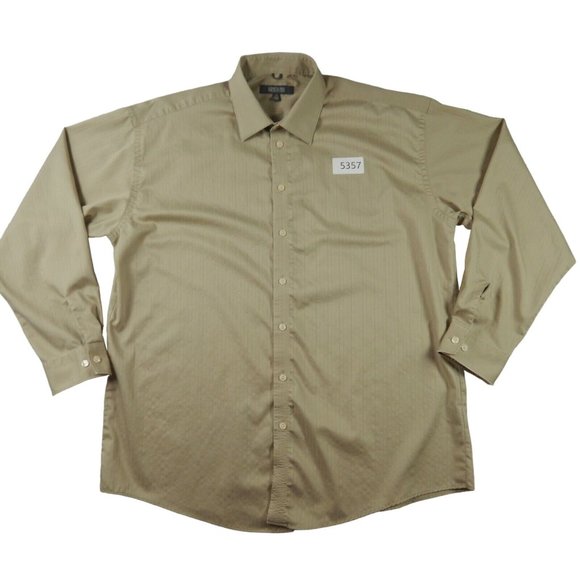 KENNETH COLE Shirt Men's Long Sleeve Casual Brown Extra Large 17 (34-35) - Picture 10 of 10